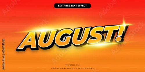 Editable August Lettering Vector with Simple Gradient and Clear Font Presentation