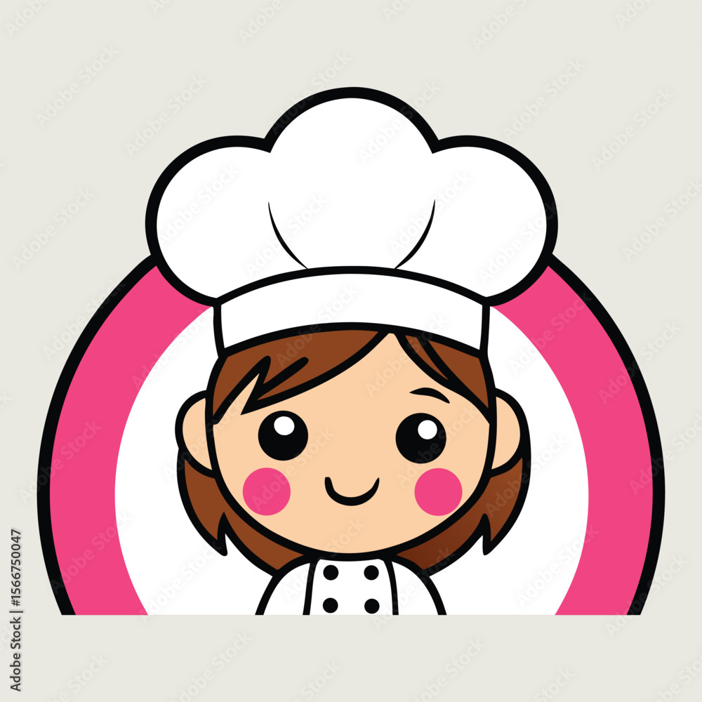 Mom kitchen logo vector illustration. Chef mascot logo. Mom kitchen logo vector illustration. Chef mascot logo.