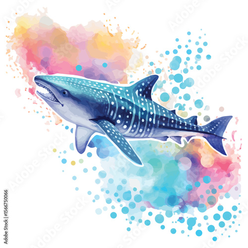 Isolated blue shark marine animal swimming underwater in the ocean