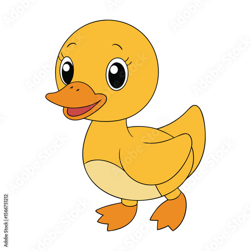 Cute baby duck cartoon vector illustration