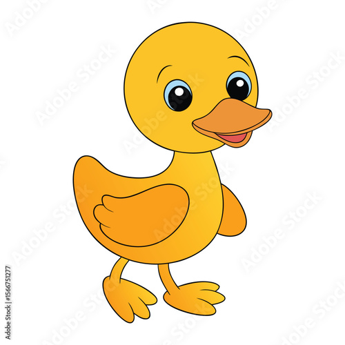 Cute baby duck cartoon vector illustration