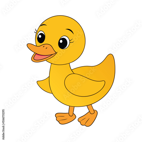 Cute baby duck cartoon vector illustration