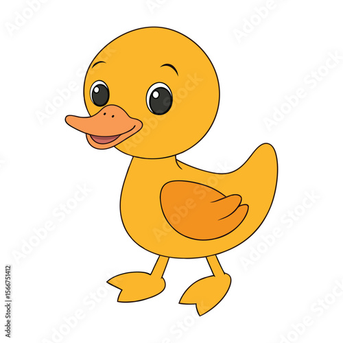Cute baby duck cartoon vector illustration