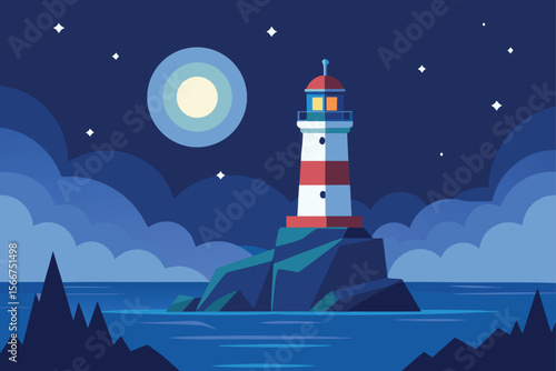 lighthouse in the night