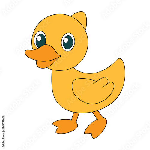 Cute baby duck cartoon vector illustration