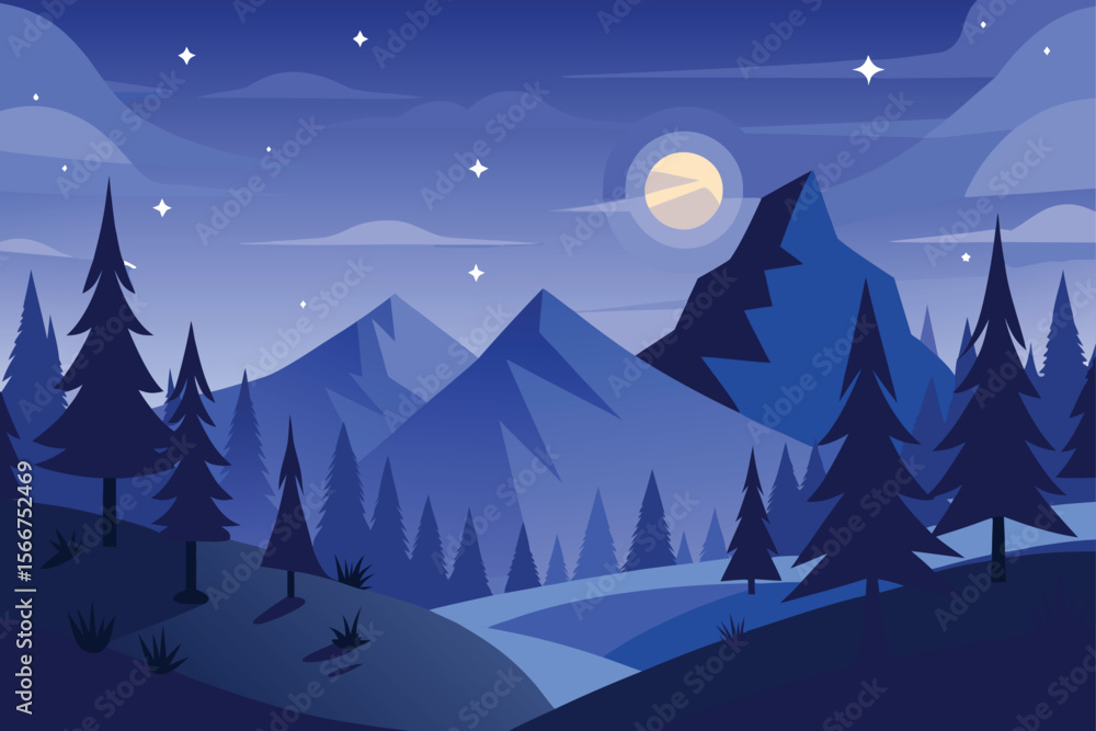 Fototapeta premium winter landscape with mountains