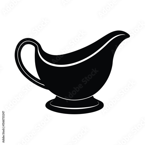 Elegant gravy boat vector illustration silhouette