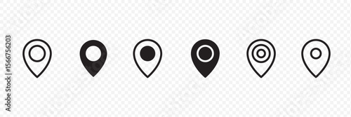 map pin vector logo template, locator icon . Unique Navigation Pin Set for Designers . eps 10 