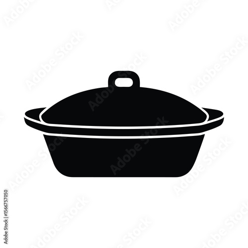 Casserole Dish with Lid Silhouette Kitchenware Icon
