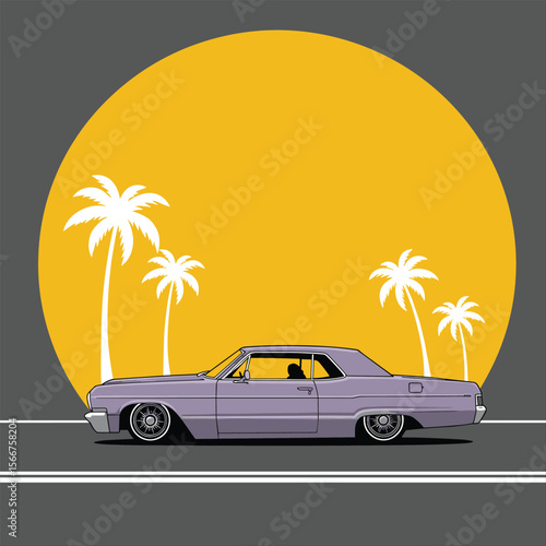 Classic Car Emblem Circle Logo Vector Art Design. Ready Made Vintage Car Logo Vector Art Illustration. Best for Classic Logo Design