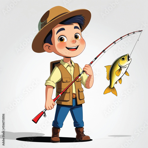 boy fishing on the beach