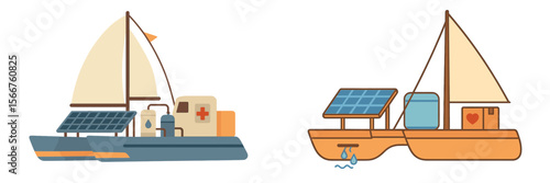 Innovative eco-friendly boats designed for healthcare and sustainability in coastal regions