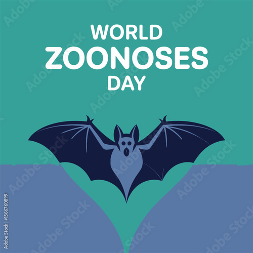 World Zoonoses Day Awareness Bat DNA Health Disease Prevention Poster