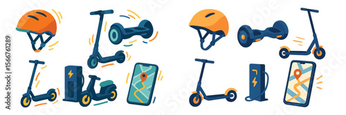 Exploring urban mobility options with electric scooters and helmets for safe rides in the city