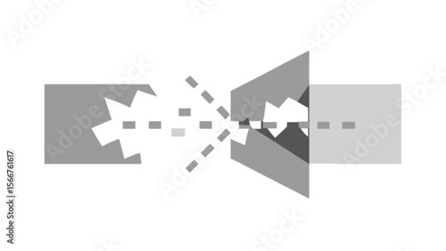 Abstract gray connection diagram puzzle pieces integration strategy solution concept vector design 100 char