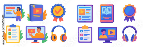 Visual representation of online learning tools and resources for educational engagement and assessment methods