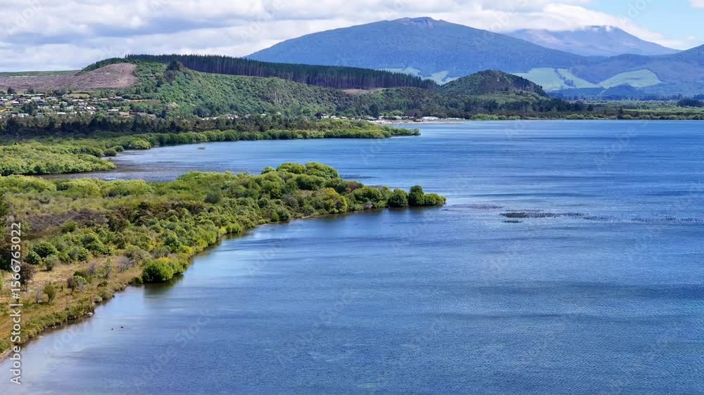 Aerial View of Lake Rotoiti and Surrounding Landscape, New Zealand Aerial View of Lake Rotoiti and Surrounding Landscape, New Zealand