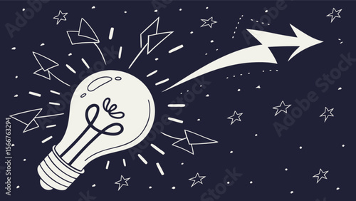 Lightbulb idea innovation inspiration creativity concept success startup business strategy planning vector