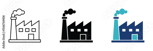 Factory icon set , industry and manufacturing symbol. vector illustration . 