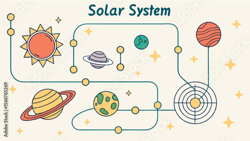 Explore the solar system planets sun and stars a fun and educational astronomy illustration for kids learning