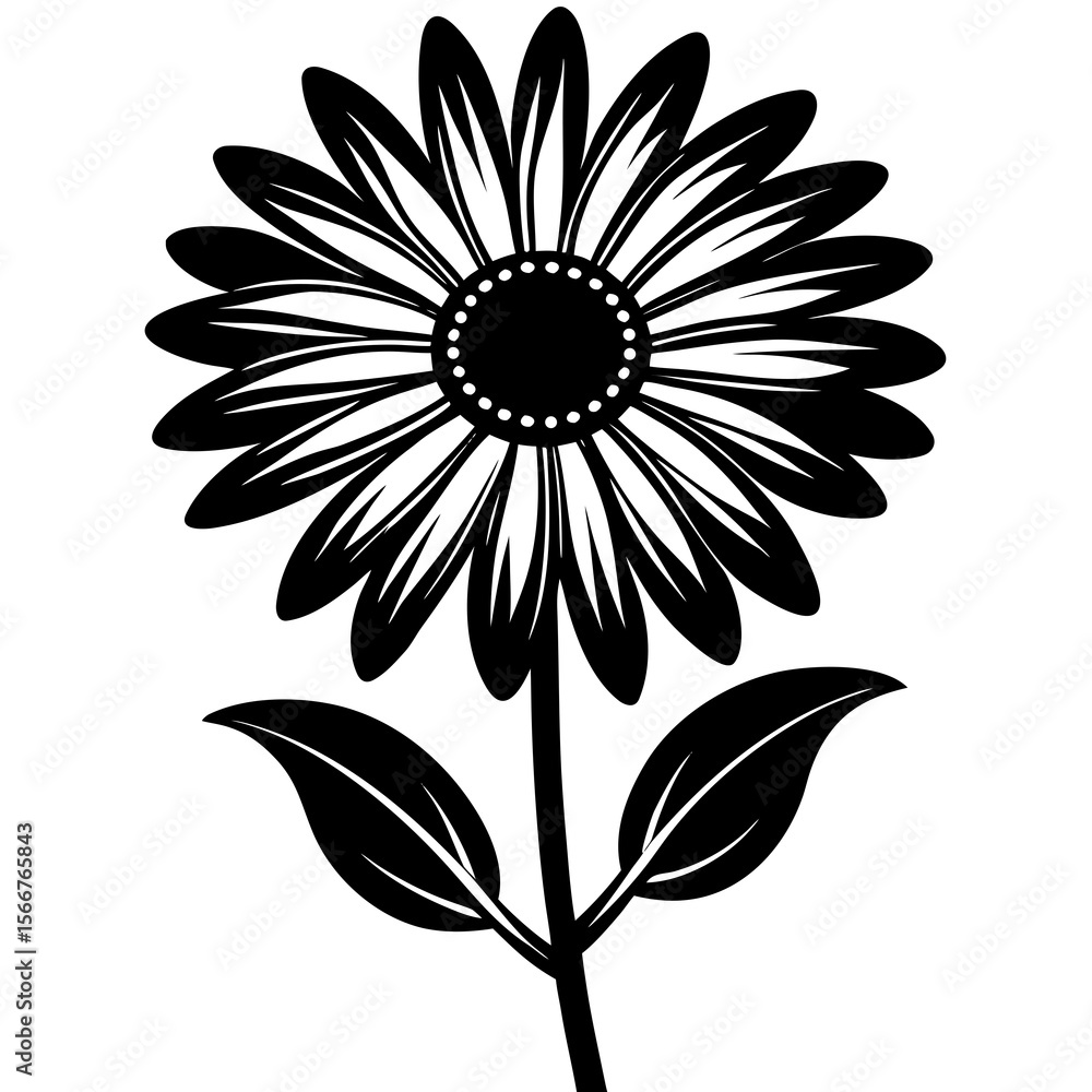 Daisy flower vector with a clean white background, perfect for digital, print, and graphic design projects.
