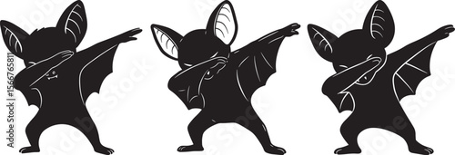 Bat dabbing silhouette vector illustration