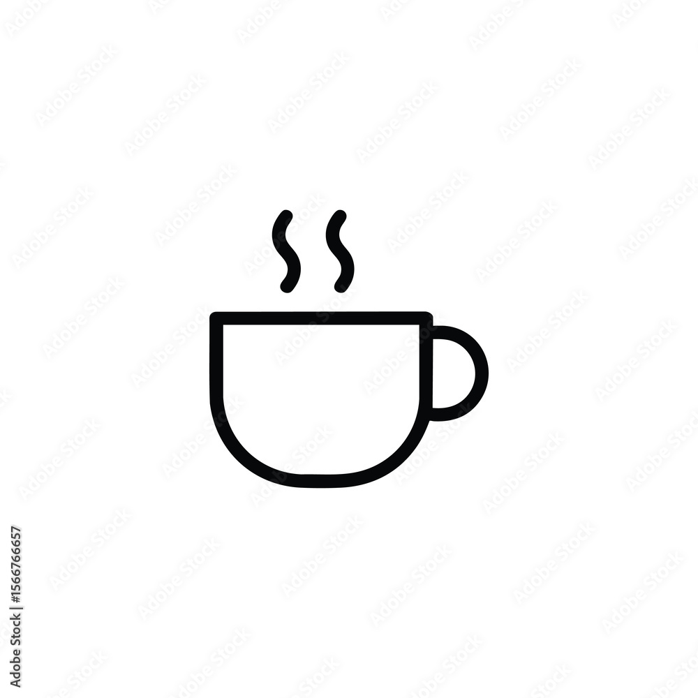Monochrome Coffee Cup Icon Monochrome Coffee Cup Icon