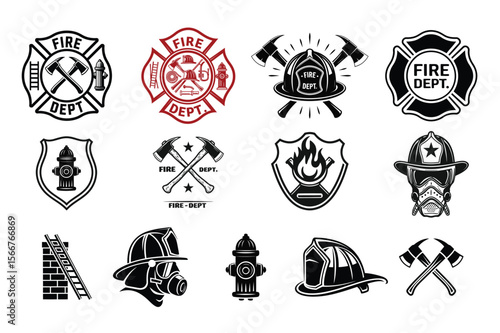 Heroic Firefighter Icon Set