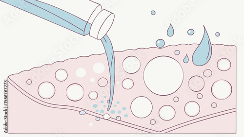 Skin hydration treatment serum water drops liquid skincare routine beauty product illustration for health 100