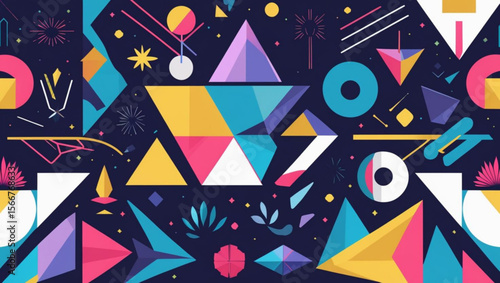 Vibrant and Dynamic Abstract Geometric Pattern Background