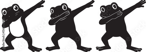 Frog dabbing silhouette vector illustration