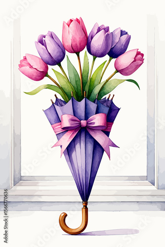 Elegant Watercolor Painting of Daisies in a Glass Vase