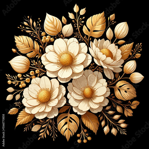 Elegant Watercolor Painting of Daisies in a Glass Vase