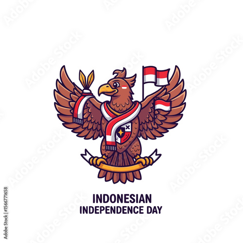 Adorable & Colorful Garuda Bird: A Charming Symbol of Indonesian Independence to Celebrate the Spirit of Nationalism!