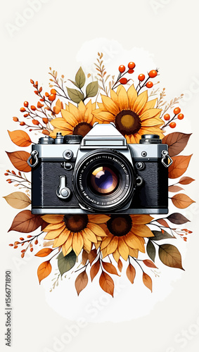 Elegant Watercolor Painting of Daisies in a Glass Vase