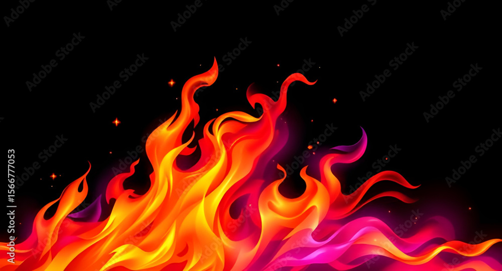 Fototapeta premium cartoon fire pattern, flame border, cartoon fire explosion, fire fantasy art, decorative fire design, abstract cartoon fire, flame frame, fire cartoon texture, glowing cartoon fire