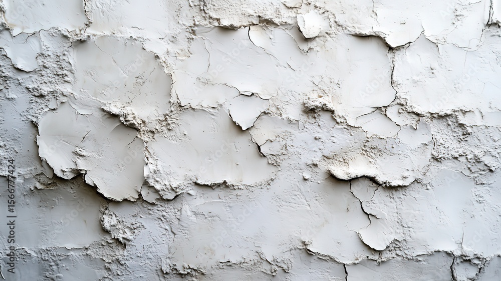 Obraz premium White Concrete Wall Texture - Grainy Noise & Rough Smudge Lines in Minimalist Flat Lay Photography
