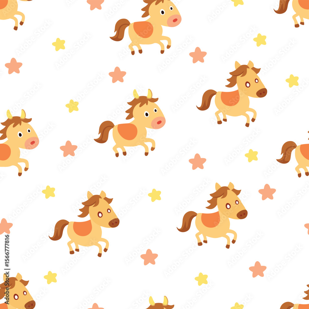 Cute horse doodle seamless pattern design for decorating all fashion designs, fabrics, wallpapers and prints. Cute horse doodle seamless pattern design for decorating all fashion designs, fabrics, wallpapers and prints.