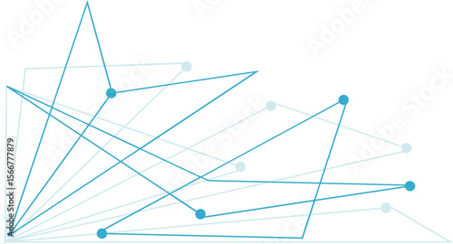 Blue Corner Abstract Line Dotted Connected