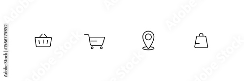 Minimalist shop icon, Style 4 template for business and shopping. EPS 10
