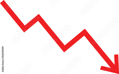 red arrow graph down fall stock market crash, loss, downward direction
