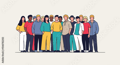 A diverse group of young people standing together united in spirit and purpose a representation of community and collaboration promoting inclusivity and equality amongst all individuals