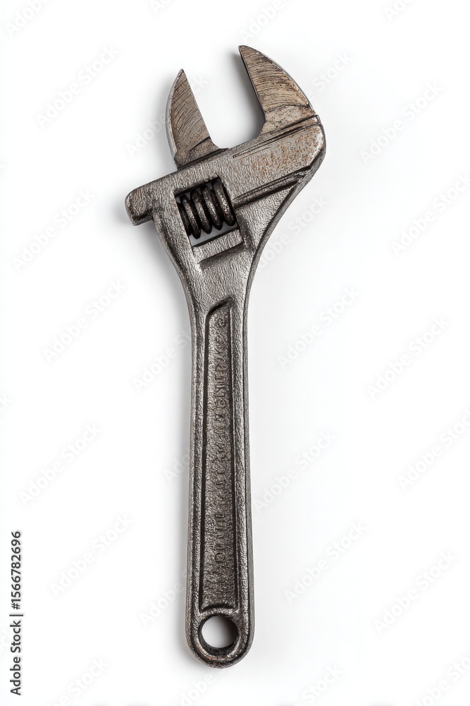Obraz premium Adjustable wrench with worn metallic finish