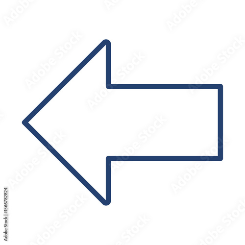 Arrow left icon flat illustration outline logo