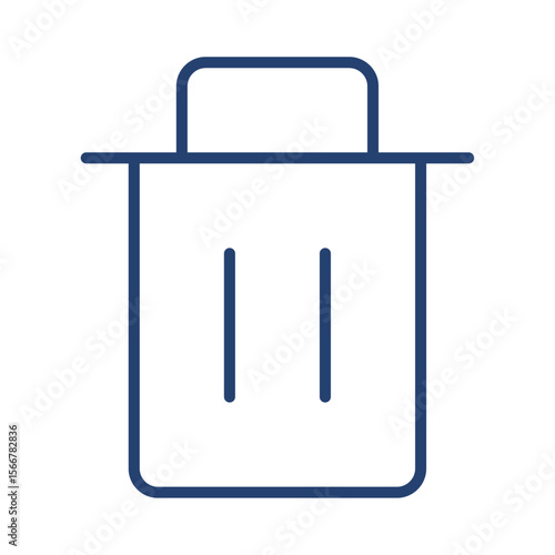 Bin icon flat illustration outline logo