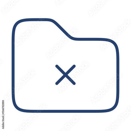 Cancel folder icon flat illustration outline logo