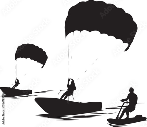 Skydiver in Freefall Silhouette

Parachuting Adventure Vector Art

Extreme Skydiving Action Illustration

High Altitude Parachute Jump Silhouette

Adrenaline Rush Skydiver Design