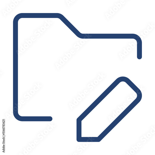 Folder edit icon flat illustration outline logo
