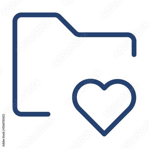 Folder favourite icon flat illustration outline logo