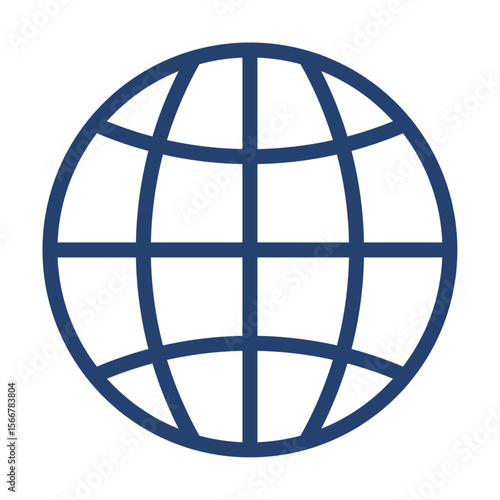 Globe icon flat illustration outline logo